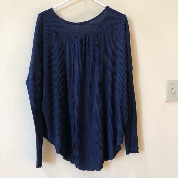 Free People Leo Oversized Waffle Knit Top - Picture 4 of 5